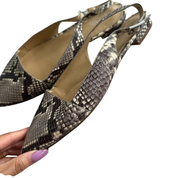 MICHAEL KORS Snake Print Leather Flat Slingbacks Size 9.5 - Picture 7 of 9